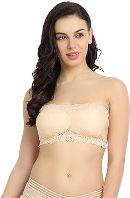 BRATON Women Bralette Lightly Padded Bra(Beige)