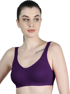 Vanila (Size 40, Pack of 1) Women Sports Non Padded Bra(Purple)