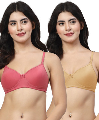 LILY maofcigam Women T-Shirt Heavily Padded Bra(Maroon, Gold)