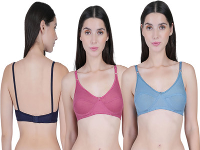 CURVZEX nivi Women Sports Non Padded Bra(Pink, Dark Blue, Light Blue)