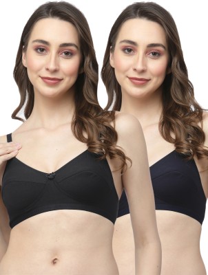 COLLEGE GIRL CGRO1256 Women T-Shirt Non Padded Bra(Black, Dark Blue)