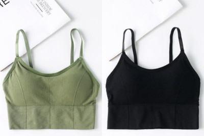 Youblu Women T-Shirt Lightly Padded Bra(Black, Green)