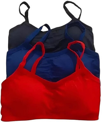 NAVRISE Women 6 Patti I Padded Bra I EveryDay Wear I Light Padded I Pack Of 3 Women Everyday Lightly Padded Bra(Black, Blue, Red)