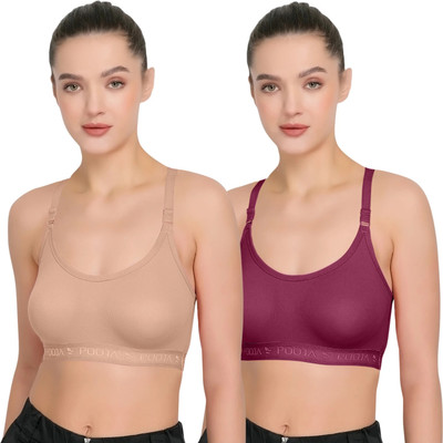 POOJA RAGENEE Sports bra Women Sports Non Padded Bra(Multicolor)