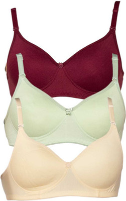 SuTJena Women Full Coverage Lightly Padded Bra(Multicolor)