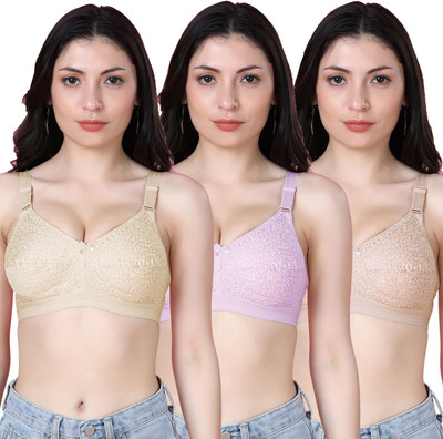 Shyam Sons FLAIR Dipali Women Minimizer Non Padded Bra(Brown, Purple, Orange)