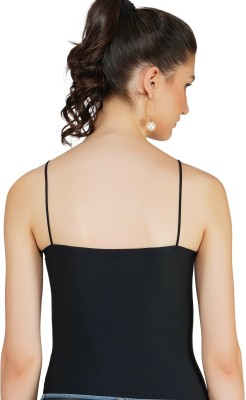 TOMKOT Seamless padded tube noddle straps camisole Women T-Shirt Heavily Padded Bra(Black)