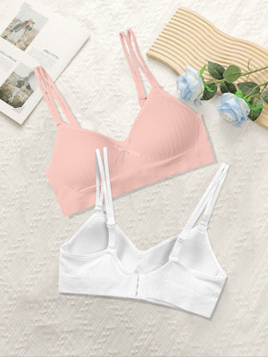 NAGARVEL CREATION 2/309-PNK/WHT-P02-34 Women Push-up Lightly Padded Bra(Multicolor)