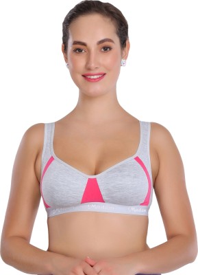 Madam BRA Women Sports Non Padded Bra(Pink, Grey)