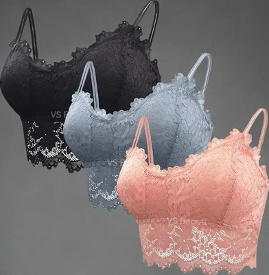 Us Fashion Women Bralette Lightly Padded Bra(Black, Pink, Grey)