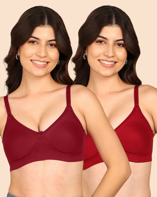 KOMLI Breathable Cotton Full Coverage Non-Padded Bra Women T-Shirt Non Padded Bra(Multicolor)