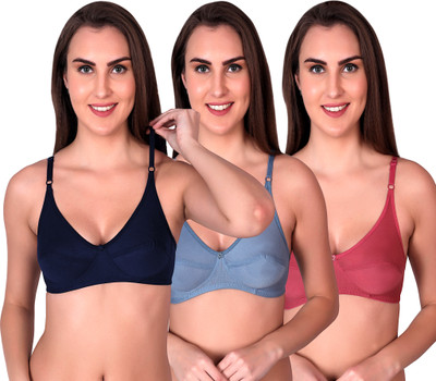 lufiya riru Women Sports Non Padded Bra(Dark Blue, Light Blue, Pink)