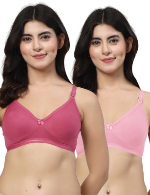 LILY ithsird Moulded Minimizer Women T-Shirt Non Padded Bra(Pink)