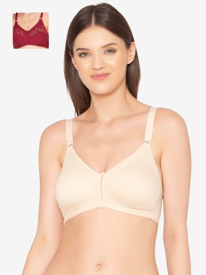 Groversons Paris Beauty Pack of 2 T-Shirt Non-Padded Bra (BR017-M-Skin-BR001-MAROON) Women T-Shirt Non Padded Bra(Beige, Maroon)