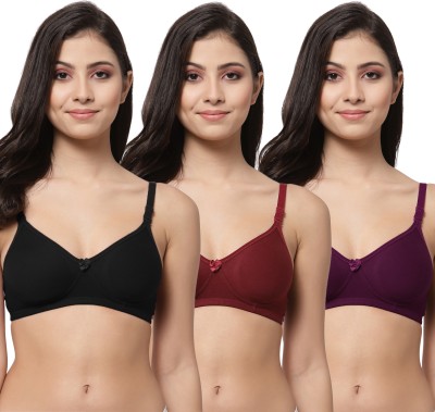 Docare Detachable Strap Women T-Shirt Lightly Padded Bra(Black, Maroon, Purple)