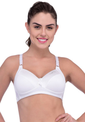 Piftif Seamless Full Covrage Side Bulge Covrage Women Full Coverage Lightly Padded Bra(White)