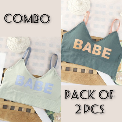 under 1000 Women's Sport Bra, Gym Bra, Lingerie, Honeymoon Bra, Padded Bra, Night Bra For Women T-Shirt Lightly Padded Bra(Green, Light Green)