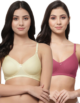 COLLEGE GIRL CG1301 Women T-Shirt Non Padded Bra(Beige, Maroon)