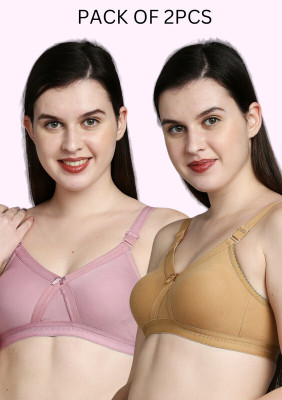 TRUE SHAPE tshirt bra 01 Women Everyday Non Padded Bra(Pink, Beige)