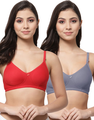 COLLEGE GIRL CG1301 Women Everyday Non Padded Bra(Red, Blue)