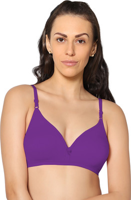 Eden Women T-Shirt Non Padded Bra(Purple)