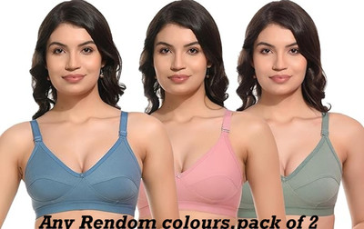 Brasqly Women bra Women Full Coverage Non Padded Bra(Light Blue, Light Green, Pink)