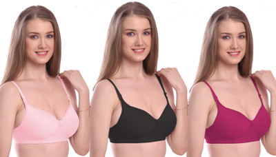 cuteshe Women Everyday Lightly Padded Bra(Black, Pink, Maroon)