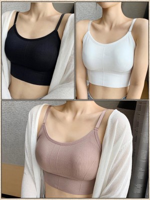 under 1000 Women T-Shirt Lightly Padded Bra(Purple, White, Black)