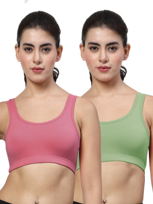LILY StropsYttak Double Layered Women Sports Non Padded Bra(Maroon, Green)