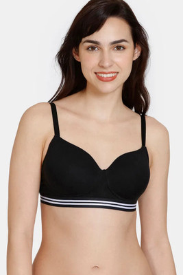 ZIVAME Women T-Shirt Lightly Padded Bra(Black)