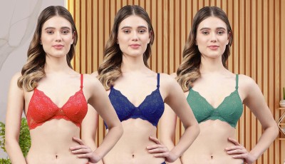 aamarsh D-Padma Bra Women Minimizer Lightly Padded Bra(Red, Blue, Green)