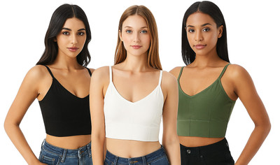 Surinka Women Sports Bras Yoga Gym Bra Women Sports Lightly Padded Bra(White, Black, Green)
