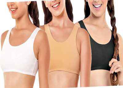 BRAABAA Pack of 3 Women non padded beginner sports bra Girls Sports Non Padded Bra(Multicolor)