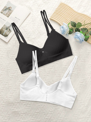 NAGARVEL CREATION 2/309-BLK/WHT-P02-30 Women Push-up Lightly Padded Bra(White)