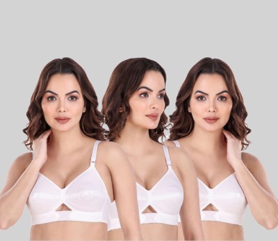 ASHMIRAS Chanderkiran Cotton Basic Bra-White Women T-Shirt Non Padded Bra(White)