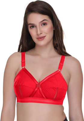 SONA Women's Perfecto Cotton Full Coverage Plus Size Non-Padded Wirefree Everyday Bra Women Full Coverage Non Padded Bra(Red)