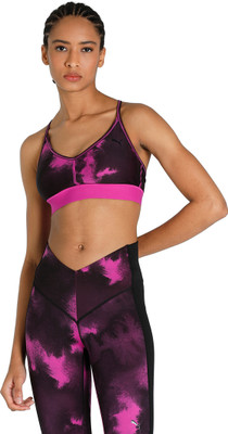 PUMA LOW IMPACT RISKTAKER Women Sports Non Padded Bra(Pink)