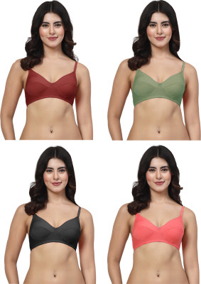 LILY manoop Women Everyday Non Padded Bra(Green, Maroon, Black, Pink)