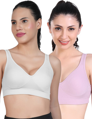 Shyam Sons FLAIR Curvv Women Sports Non Padded Bra(White, Purple)