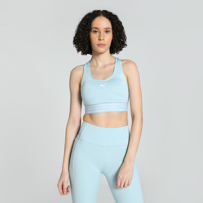 PUMA 4KEEPS ELASTIC BRA Women Sports Lightly Padded Bra(Blue)