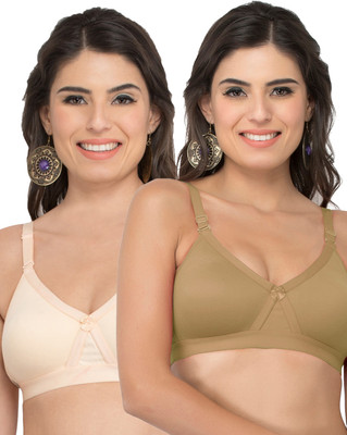 COLLEGE GIRL CG1304 Women Minimizer Lightly Padded Bra(Beige, Brown)