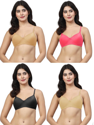LILY maofcigam Women T-Shirt Lightly Padded Bra(Red, Gold, Beige, Black)