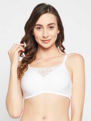 Clovia Non-Padded Non-Wired Full Figure Cami Bra in White - Cotton Rich Women Cami Bra Non Padded Bra(White)