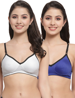 Docare M2Mino Women T-Shirt Non Padded Bra(White, Dark Blue)