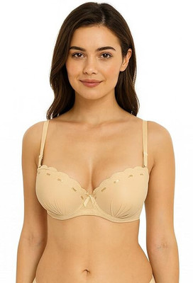 Hpa Double Padded Bra for Girls & Women | 3/4 Coverage Push-Up Bra Women Push-up Heavily Padded Bra(Beige)
