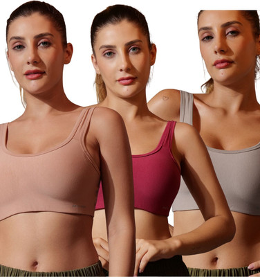 BODYSIZE Women Sports Non Padded Bra(Multicolor)