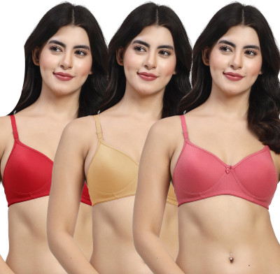 LILY mfruomalg Women T-Shirt Lightly Padded Bra(Maroon, Brown, Maroon)