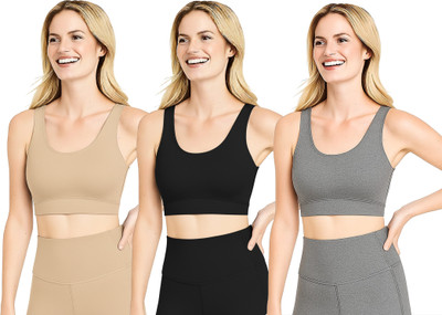 MEEMBOOLI Girls Sports Non Padded Bra(Multicolor)