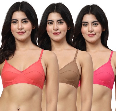 LILY anpas Women Everyday Non Padded Bra(Red, Brown, Pink)