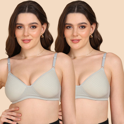 KOMLI Women T-Shirt Lightly Padded Bra(Grey)